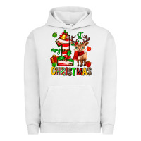 Pigment Lunar Rock my first christmas reindeer Urban Hoodie - MaliasSmallBusiness