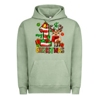 Pigment Oil Green my first christmas reindeer Urban Hoodie - MaliasSmallBusiness
