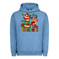 Pigment Pebble Blue my first christmas reindeer Urban Hoodie - MaliasSmallBusiness