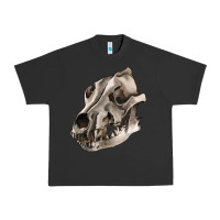 Pigment Black Wolf skull Urban Heavy Tee - RanaPortraitStore