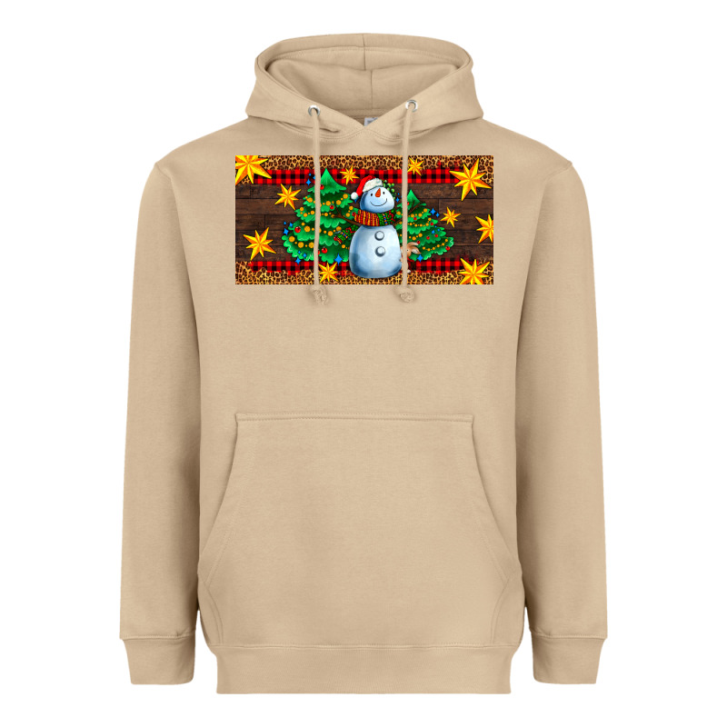 Christmas Tree With Snowman Heavyweight Hoodie by AdoDesignShop | Teevron