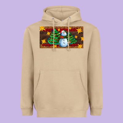 Christmas Tree With Snowman Heavyweight Hoodie Designed By Adodesignshop