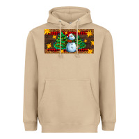 Mushroom christmas tree with snowman Heavyweight Hoodie - AdoDesignShop
