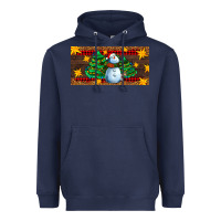 Navy christmas tree with snowman Heavyweight Hoodie - AdoDesignShop