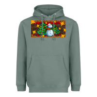 Sage christmas tree with snowman Heavyweight Hoodie - AdoDesignShop
