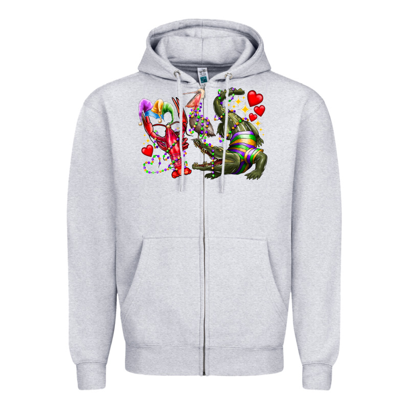 Mardi Gras Zipper Hoodie by RacoonDesign | Teevron