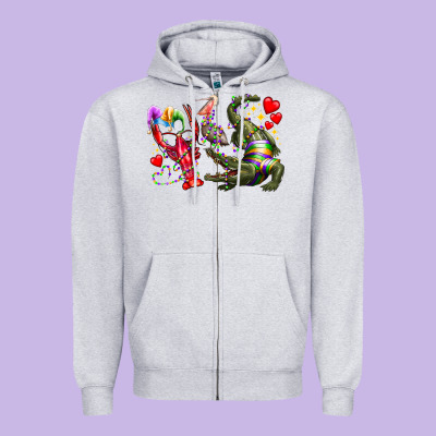 Mardi Gras Zipper Hoodie Designed By Racoondesign