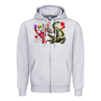 Heather Grey mardi gras Zipper Hoodie - RacoonDesign