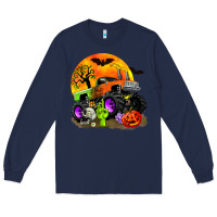 Navy halloween monster truck Long Sleeve Tee - Zillion Design Studio