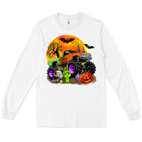 White halloween monster truck Long Sleeve Tee - Zillion Design Studio