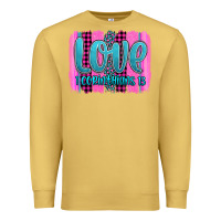 Antique Gold love corinthians 13 valentine's day brushstroke Premium Sweatshirt - AdoDesignShop