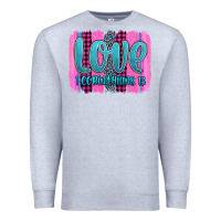 Heather Grey love corinthians 13 valentine's day brushstroke Premium Sweatshirt - AdoDesignShop