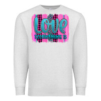 Oatmeal Heather love corinthians 13 valentine's day brushstroke Premium Sweatshirt - AdoDesignShop