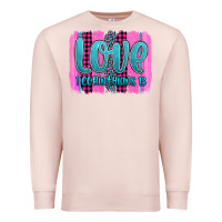 Pale Pink love corinthians 13 valentine's day brushstroke Premium Sweatshirt - AdoDesignShop