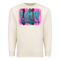 Sandshell love corinthians 13 valentine's day brushstroke Premium Sweatshirt - AdoDesignShop