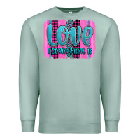 Seafoam love corinthians 13 valentine's day brushstroke Premium Sweatshirt - AdoDesignShop