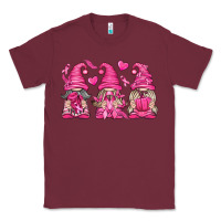 Burgundy Breast Cancer Gnomes Classic Tee - texasbilliewilder