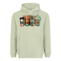 Matcha serape floral longhaired cow coffee cups Heavyweight Hoodie - Jasminsmagicworld