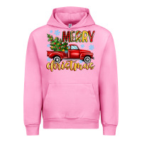 Fuchsia Pink merry christmas truck Urban Hoodie - MaliasSmallBusiness