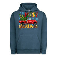Pigment Midnight Navy merry christmas truck Urban Hoodie - MaliasSmallBusiness