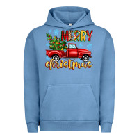 Pigment Pebble Blue merry christmas truck Urban Hoodie - MaliasSmallBusiness