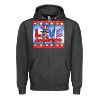 Love America Gnome Zipper Hoodie | Teevron
