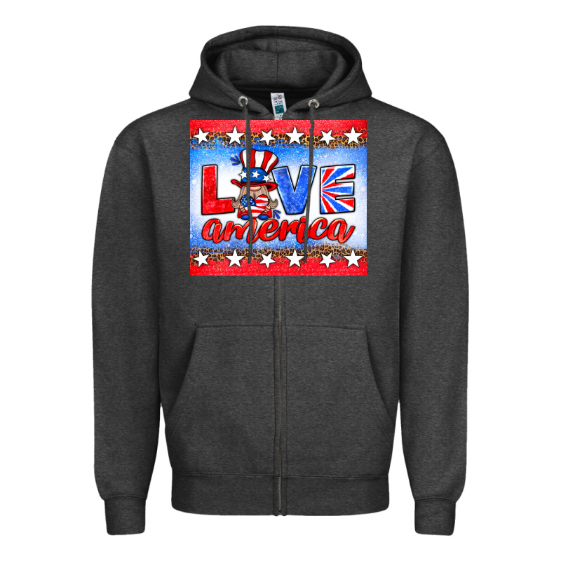 Love America Gnome Zipper Hoodie by HRA Design Shop | Teevron