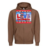 Chestnut love america gnome Zipper Hoodie - HRA Design Shop