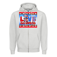 Dove Grey love america gnome Zipper Hoodie - HRA Design Shop