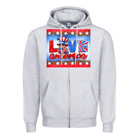 Heather Grey love america gnome Zipper Hoodie - HRA Design Shop