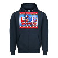 Navy love america gnome Zipper Hoodie - HRA Design Shop