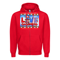 Red love america gnome Zipper Hoodie - HRA Design Shop