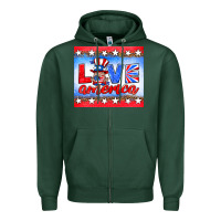 Sports Green love america gnome Zipper Hoodie - HRA Design Shop