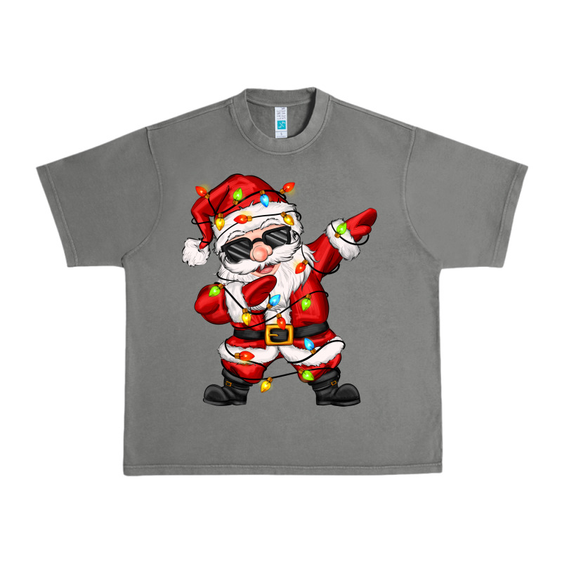 Dabbing Santa With Christmas Lights Urban Heavy Tee by Zillion Design Studio | Teevron