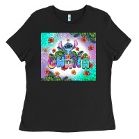 Black ohana stitch Ladies Tee - AdoDesignShop