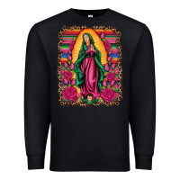 Black our lady of guadalupe serape background Premium Sweatshirt - Artiststas