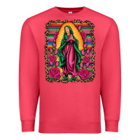 Cardinal our lady of guadalupe serape background Premium Sweatshirt - Artiststas