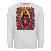 Dove Grey our lady of guadalupe serape background Premium Sweatshirt - Artiststas