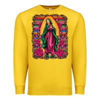 Lemon our lady of guadalupe serape background Premium Sweatshirt - Artiststas