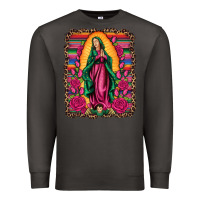 Smoke our lady of guadalupe serape background Premium Sweatshirt - Artiststas