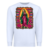 White our lady of guadalupe serape background Premium Sweatshirt - Artiststas