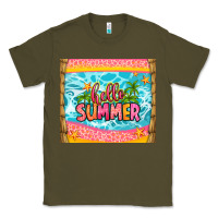 Army Green hello summer Classic Tee - Zillion Design Studio