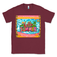 Burgundy hello summer Classic Tee - Zillion Design Studio