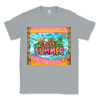 Heather Grey hello summer Classic Tee - Zillion Design Studio