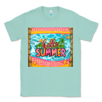 Seafoam hello summer Classic Tee - Zillion Design Studio
