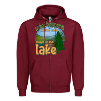 Burgundy what happens at the lake stays at the lake Zipper Hoodie - HRA Design Shop