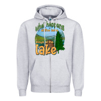Heather Grey what happens at the lake stays at the lake Zipper Hoodie - HRA Design Shop