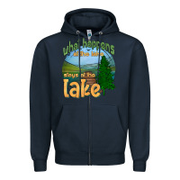 Navy what happens at the lake stays at the lake Zipper Hoodie - HRA Design Shop
