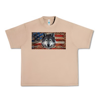 Burro Wolf with american flag and leopard Urban Heavy Tee - RanaPortraitStore