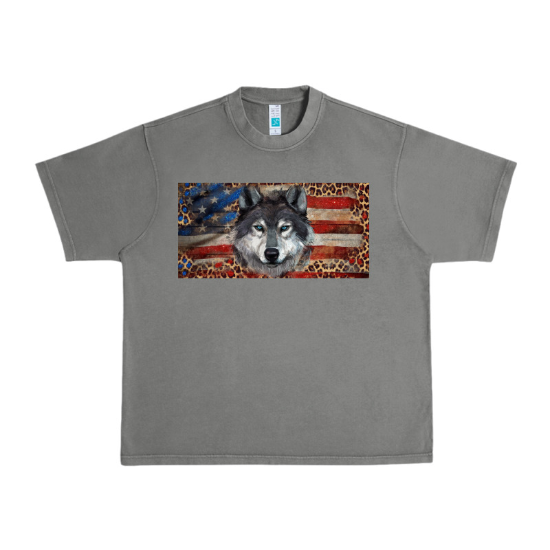 Wolf With American Flag And Leopard Urban Heavy Tee by RanaPortraitStore | Teevron